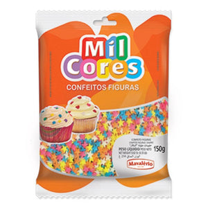 CONFEITO ESTRELINHAS COLORIDAS 150G - MAVALÉRIO
