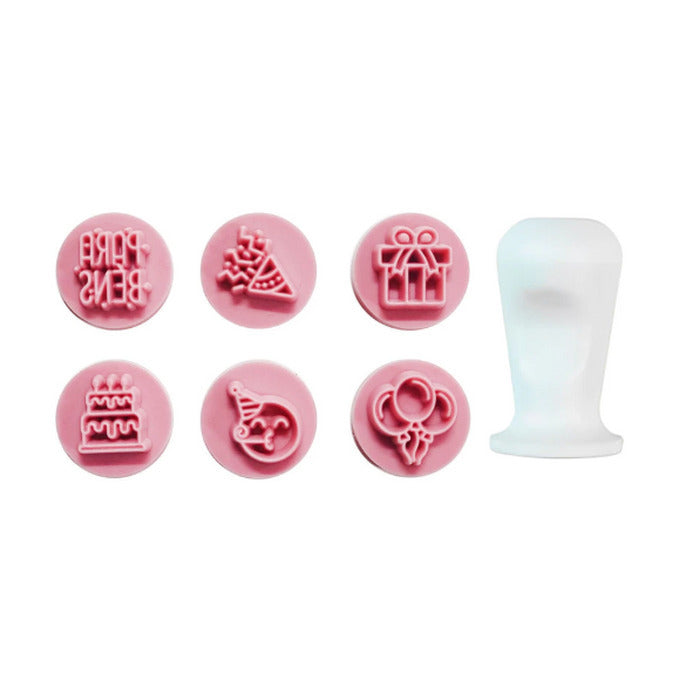 10911 KIT CARIMBOS PARABÉNS ROSA BEBÊ 2CM - BLUE STAR