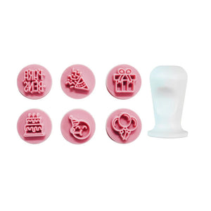 10911 KIT CARIMBOS PARABÉNS ROSA BEBÊ 2CM - BLUE STAR