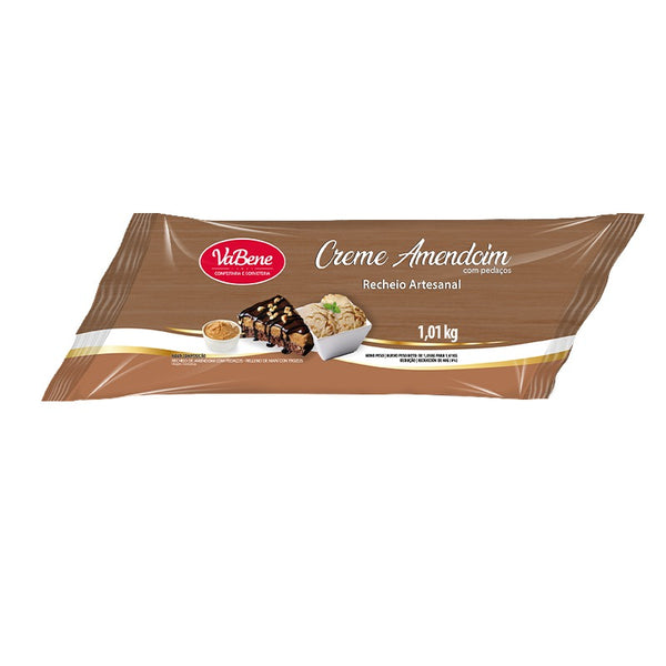RECHEIO DE AMENDOIM COM PEDAÇOS BISNAGA 1,01KG - VABENE