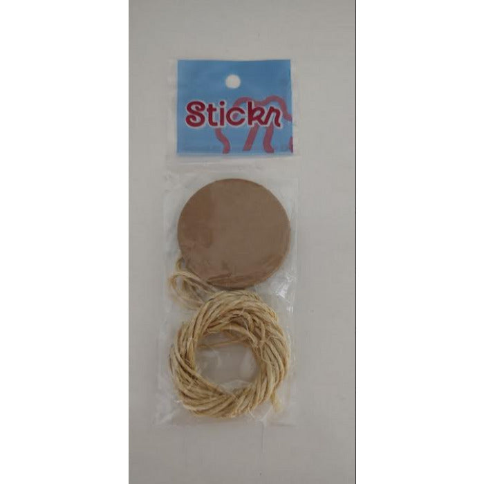 12305 TAG KRAFT REDONDA + SISAL COM 15 UND - STICKR