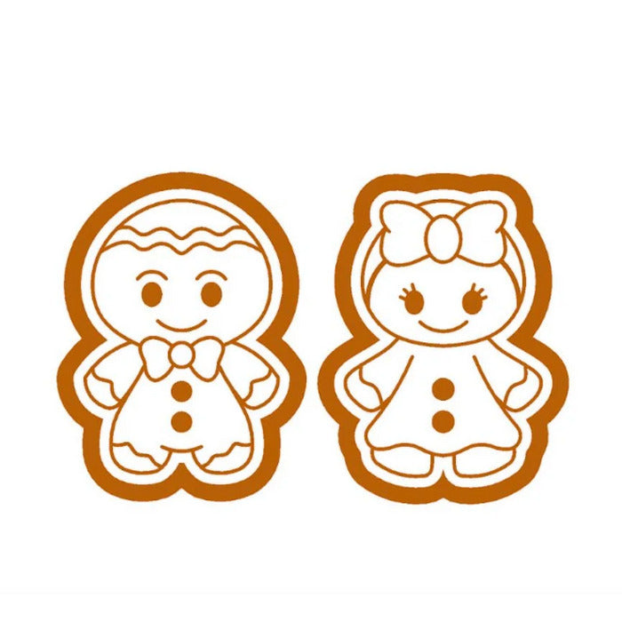 11929  KIT CORTADOR + CARIMBO CASAL BONECO GINGERBREAD 3D 1068  - RR CORTADORES