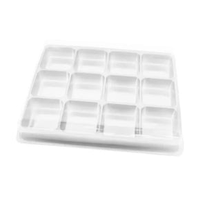 11075 CAIXA PARA BOMBONS QUADRADOS COM 12 CAVIDADES CRISTAL REF14295 - BWB