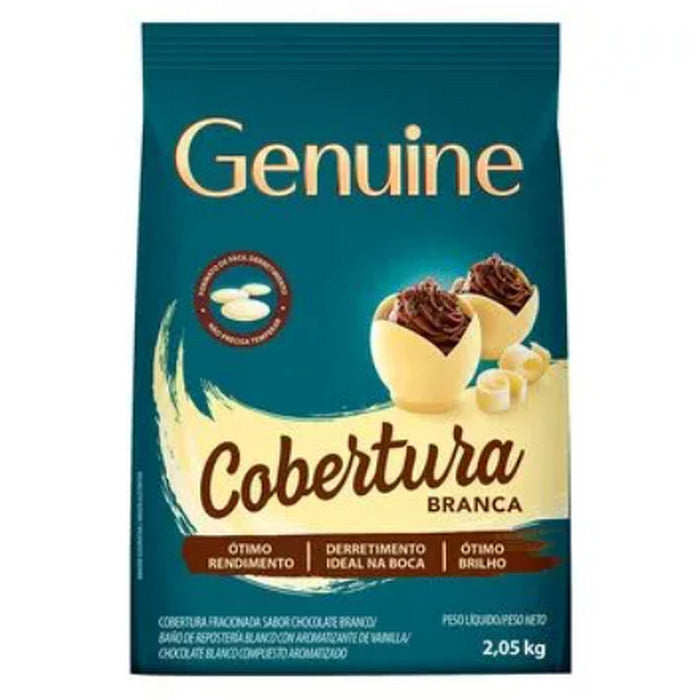 11260 COBERTURA GOTAS BRANCA GENUINE MOEDA 2,05KG - GENUINE CARGILL