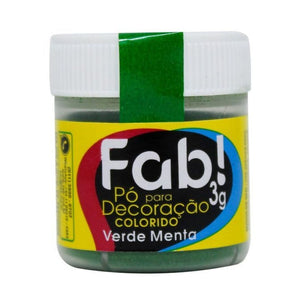PÓ PARA DECORAÇÃO BRILHANTE VERDE MENTA 3G - FAB