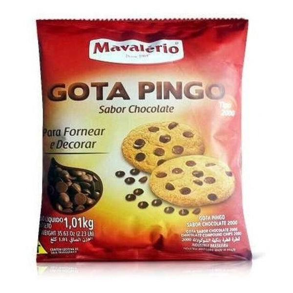 CHIPS FORNEÁVEIS GOTA PINGO SABOR CHOCOLATE TIPO 2000 1,01KG - MAVALÉRIO