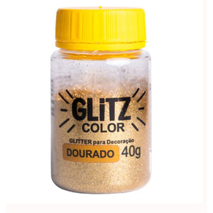 GLITTER PARA DECORAÇAO DOURADO 40G - FAB