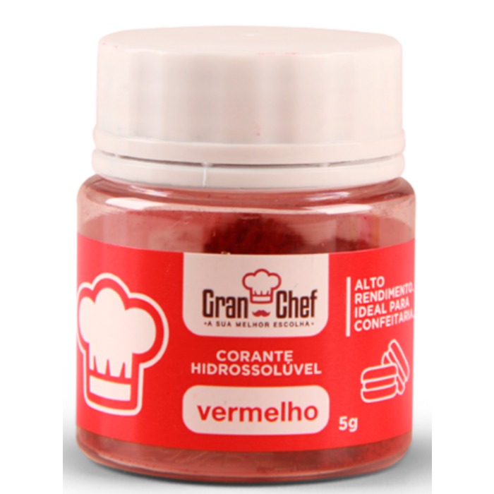 CORANTE HIDROSSOLÚVEL VERMELHO 5G - GRAN CHEF
