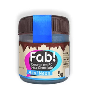 CORANTE EM PÓ PARA CHOCOLATE AZUL NEON 5G - FAB
