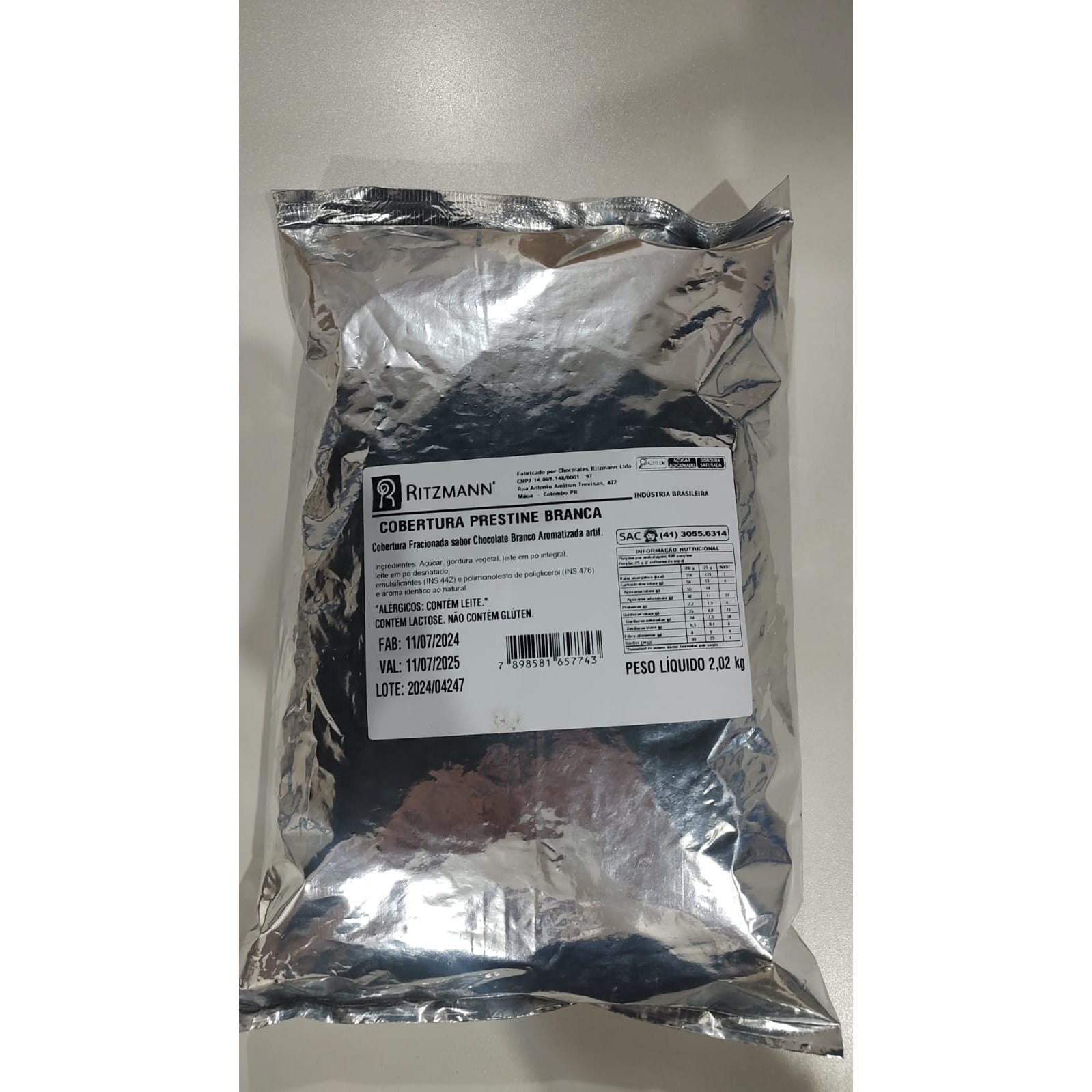 COBERTURA PRISTINE BRANCO 2,02KG - RITZMANN