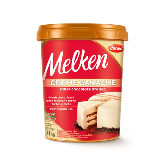 GANACHE CHOCOLATE BRANCO MELKEN 1,01KG - HARALD