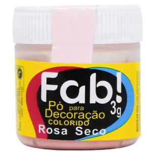 PÓ PARA DECORAÇÃO BRILHANTE ROSA SECO 3G - FAB