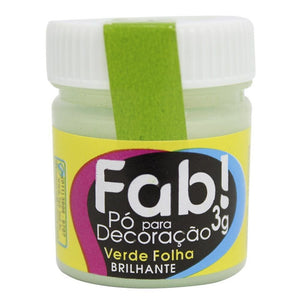 PÓ PARA DECORAÇÃO BRILHANTE VERDE FOLHA 3G - FAB