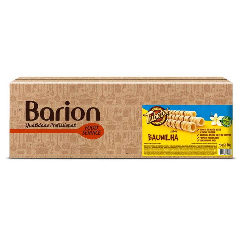 TUBETES WAFER BAUNILHA GRANEL 1KG - BARION