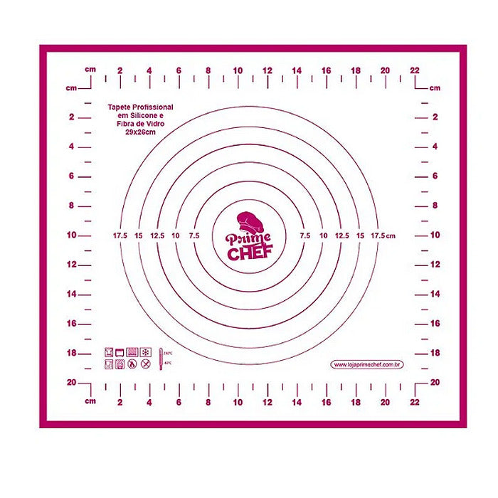 10505 TAPETE DE SILICONE E FIBRA DE VIDRO 29X26CM - T3 - PINK - PRIME CHEF