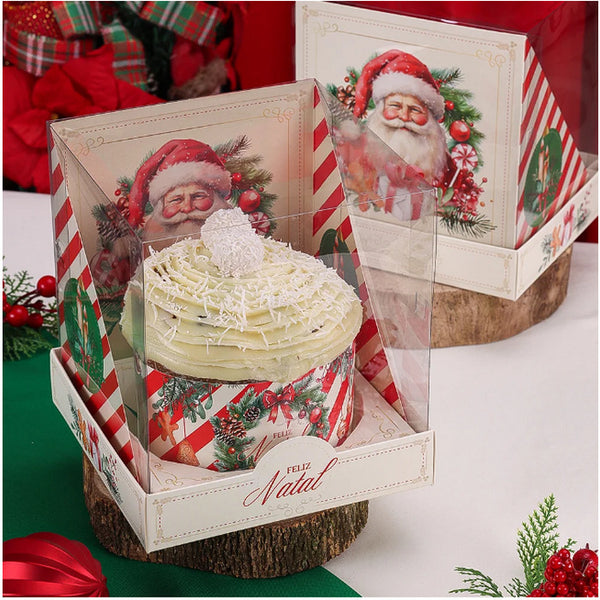 CAIXA PARA PANETONE 500G TAMPA DE ACETATO BOM VELHINHO REF4283 - JANGO