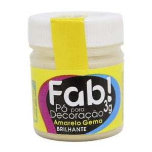 PÓ PARA DECORAÇÃO BRILHANTE AMARELO GEMA 3G - FAB