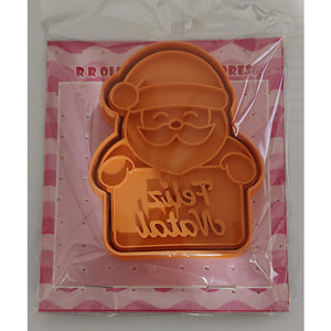11931CORTADOR + CARIMBO PLACA PAPAI NOEL 3D FELIZ NATAL 1066  - RR CORTADORES