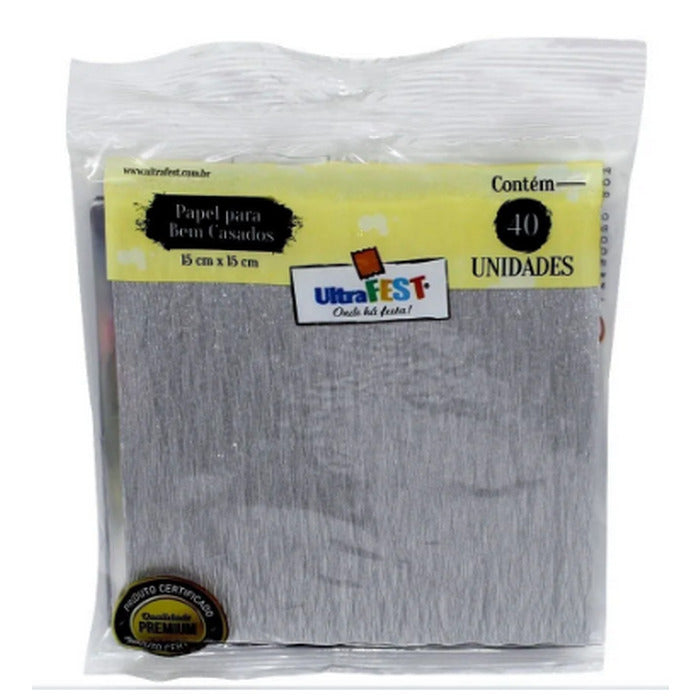 PAPEL PARA BEM CASADOS PRATA 15X15 CM {5,9X 5,9 IN - ULTRAFEST