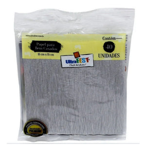 PAPEL PARA BEM CASADOS PRATA 15X15 CM {5,9X 5,9 IN - ULTRAFEST