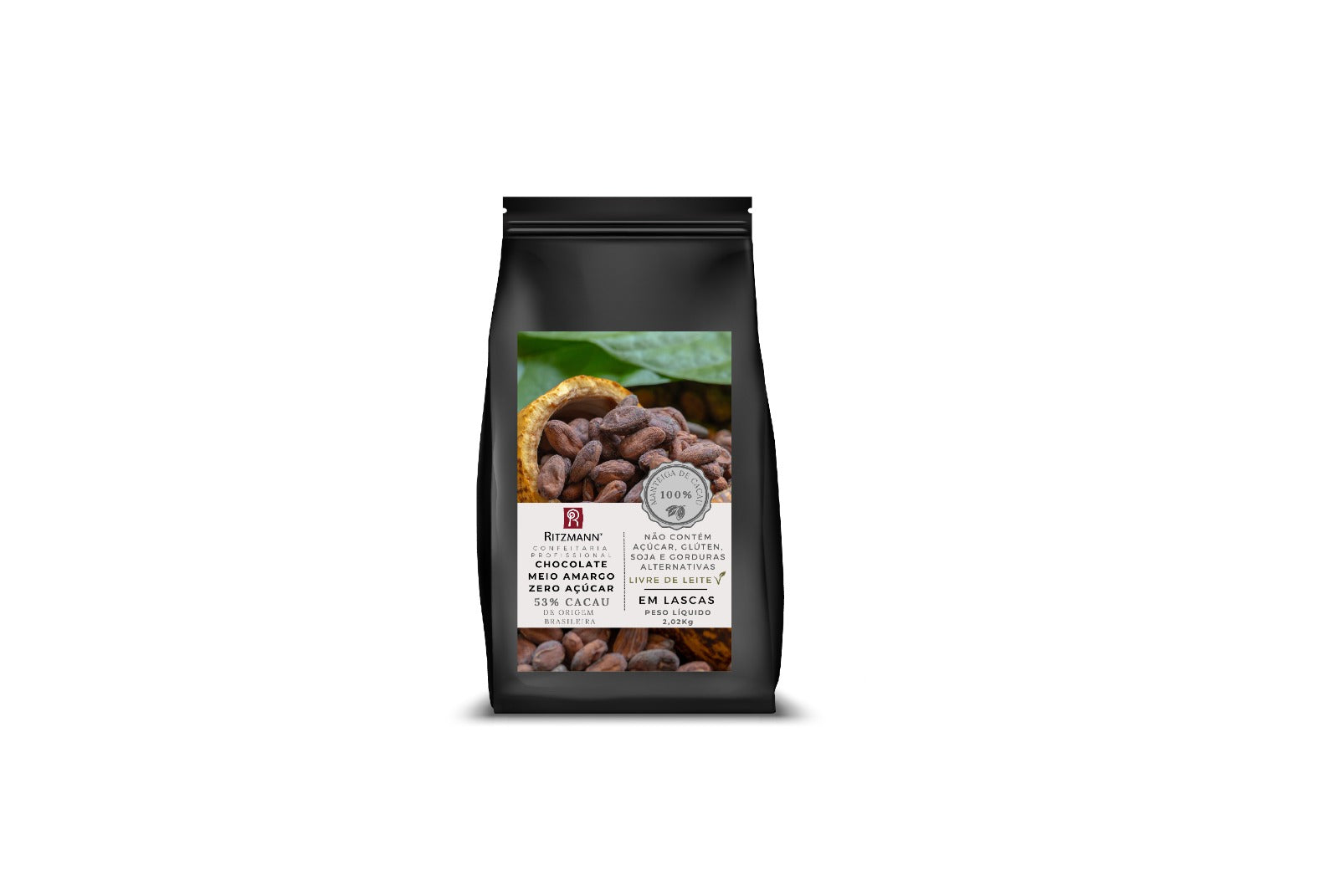 4761 CHOCOLATE GOURMET MEIO AMARGO 53% CACAU DIET 1,01KG - RITZMANN