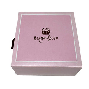 10806 CAIXA LUVA COM PUXADOR PARA 4 DOCES ROSA 9X9X4,5 REF13006156 - CROMUS