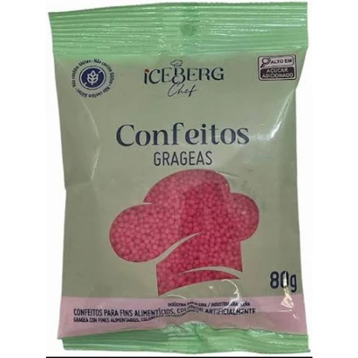 11976 CONFEITO COLORIDO ROSA 80G - ICEBERG