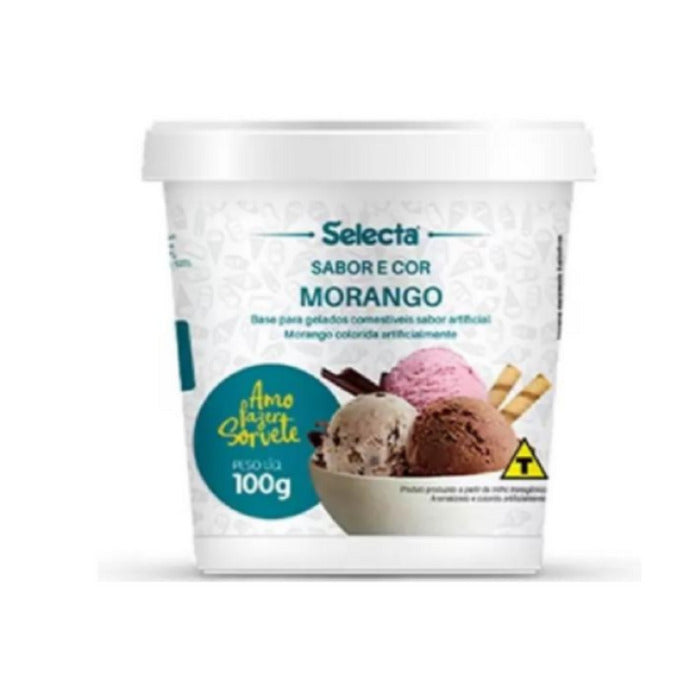 10865 PÓ PARA SORVETE SABOR MORANGO 100G - SELECTA