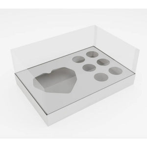 11377 CAIXA CORAÇÃO LAPIDADO G 200G MAIS 6 DOCESS BRANCO REF 4008 - CURIFEST