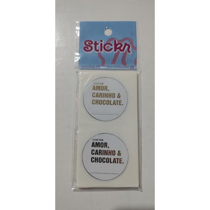 12333 ADESIVO CONTEM AMOR CHOCOLATE COM 50UND - STICKR