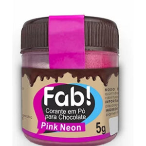 CORANTE EM PÓ PARA CHOCOLATE NEON PINK 5G - FAB
