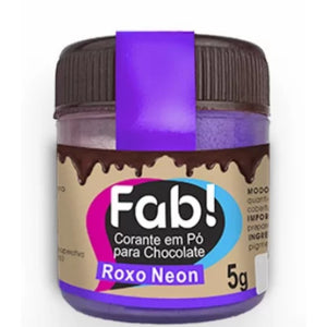 CORANTE EM PÓ PARA CHOCOLATE NEON ROXO 5G - FAB