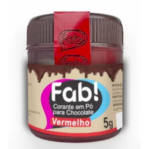 CORANTE EM PÓ PARA CHOCOLATE VERMELHO 5G - FAB
