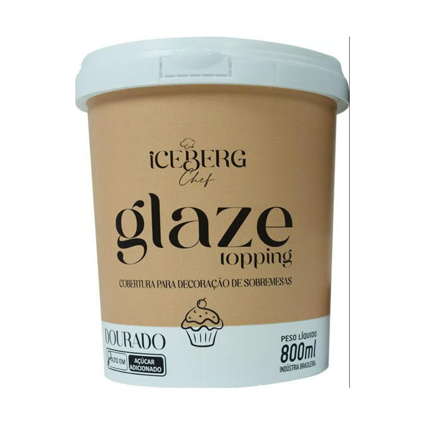 11973 COBERTURA GLAZE TOPPING DOURADO 800G - ICEBERG