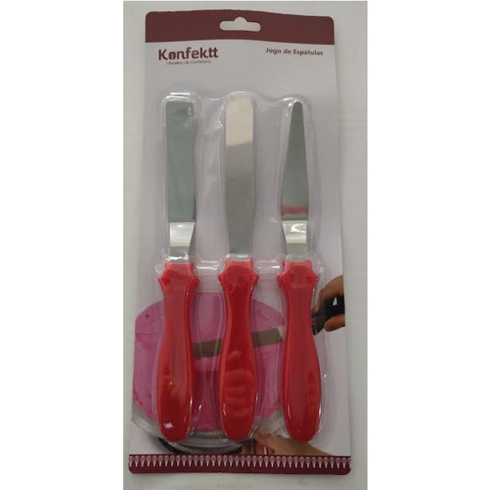 11658 JOGO DE ESPATULAS INOX CABO PLASTICO REF ESP -750 - KEHOME