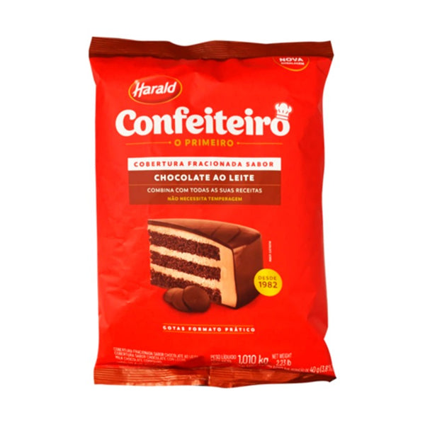 COBERTURA AO LEITE CONFEITEIRO GOTAS 1,01KG - HARALD