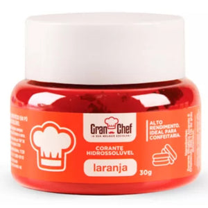 CORANTE HIDROSSOLÚVEL LARANJA 30G - GRAN CHEF