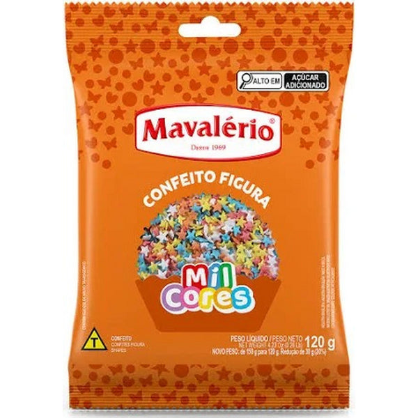 11817  CONFEITO FIGURA ESTRELINHA  120G - MAVALÉRIO