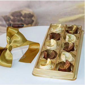 11074 CAIXA PARA BOMBONS COM 10 CAVIDADES DOURADO REF14000- BWB