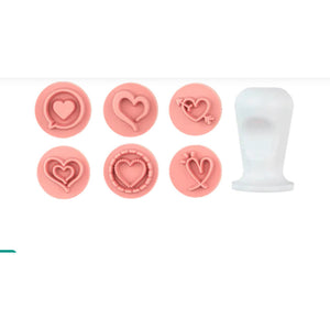 11353 KIT CARIMBOS CORAÇOES ROSA BEBE 2CM - BLUESTAR