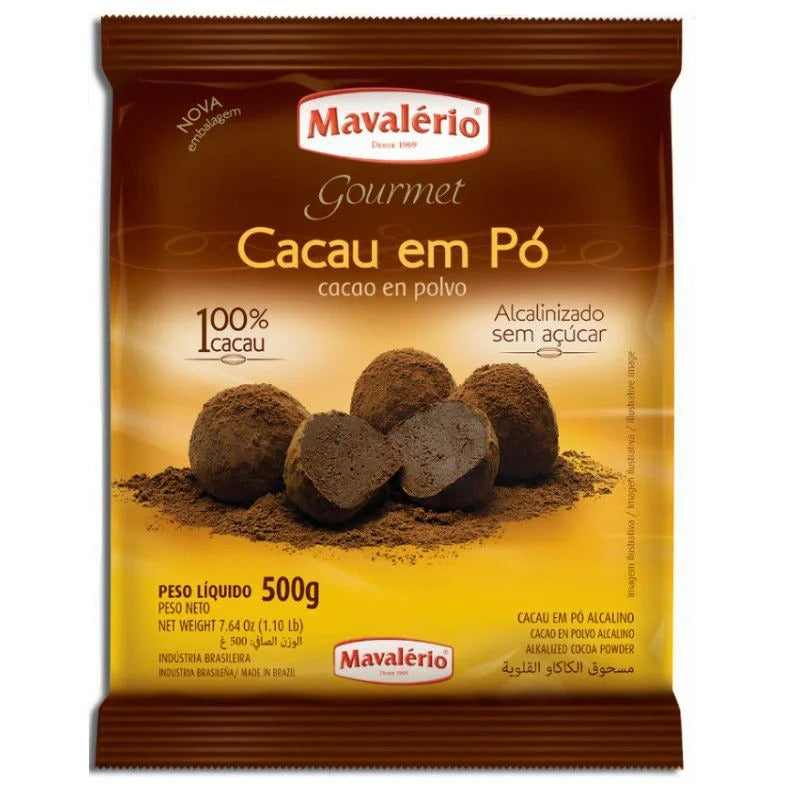 CACAU EM PÓ ALCALINO 100% 500G - MAVALÉRIO