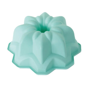 FORMA DE SILICONE REDONDA FLOR VERDE-23,5X23,5X9CM - CROMUS