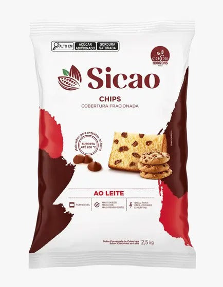 5211 CHIPS FORNEÁVEIS COBERTURA AO LEITE 2,5KG ILM-DR-0216332-E06 - SICAO