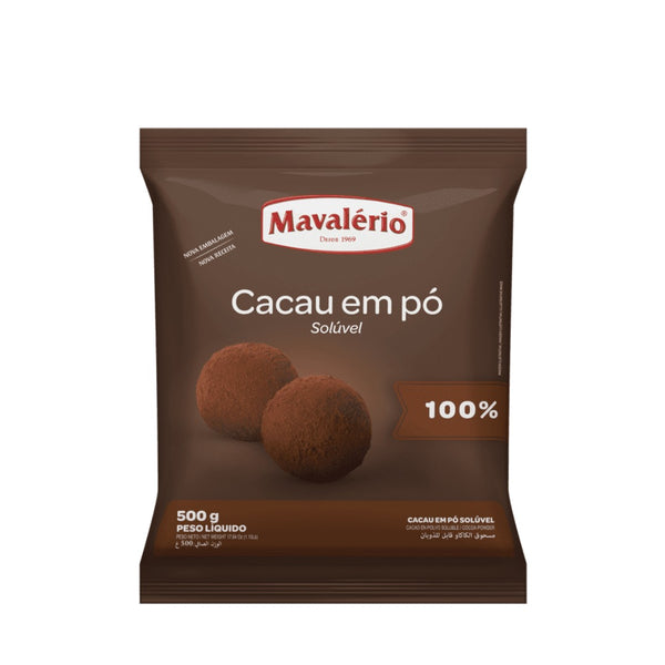 0736 CACAU EM PÓ ALCALINO 100% 500G - MAVALÉRIO