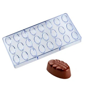FORMA P/CHOC. BOMBOM FOLHA 7G 24CAV. 27,5X13,5X2,5CM - CROMUS
