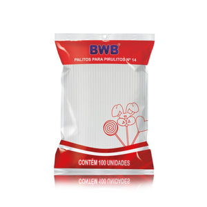 PALITOS PIRULITO M BRANCO 100 UND - BWB