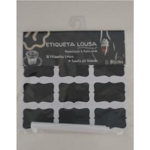 12295 ETIQUETAS LOUSA + CANETA GIZ LIQUIDO COM 12 UND - STICKR