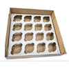 10791CAIXA TRANSPORTE 16 CUPCAKES MICROONDULADO 35X35X10 BRANCO REF8079 - CURIFEST