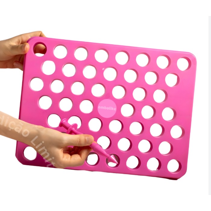 10316 PLACA PORCIONADORA C/ EMPURRADOR 2 EM 1 ROSA BEBE - BLUE STAR