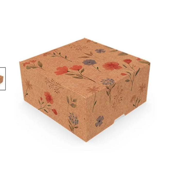11378 CAIXA 4 DOCES PRACTICE - FLORES DO CAMPO - KRAFT 5456 - IDEIA EMBALAGENS